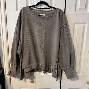 We The Free Olive/Army Green Camden Pullover Sweatshirt - Size Large